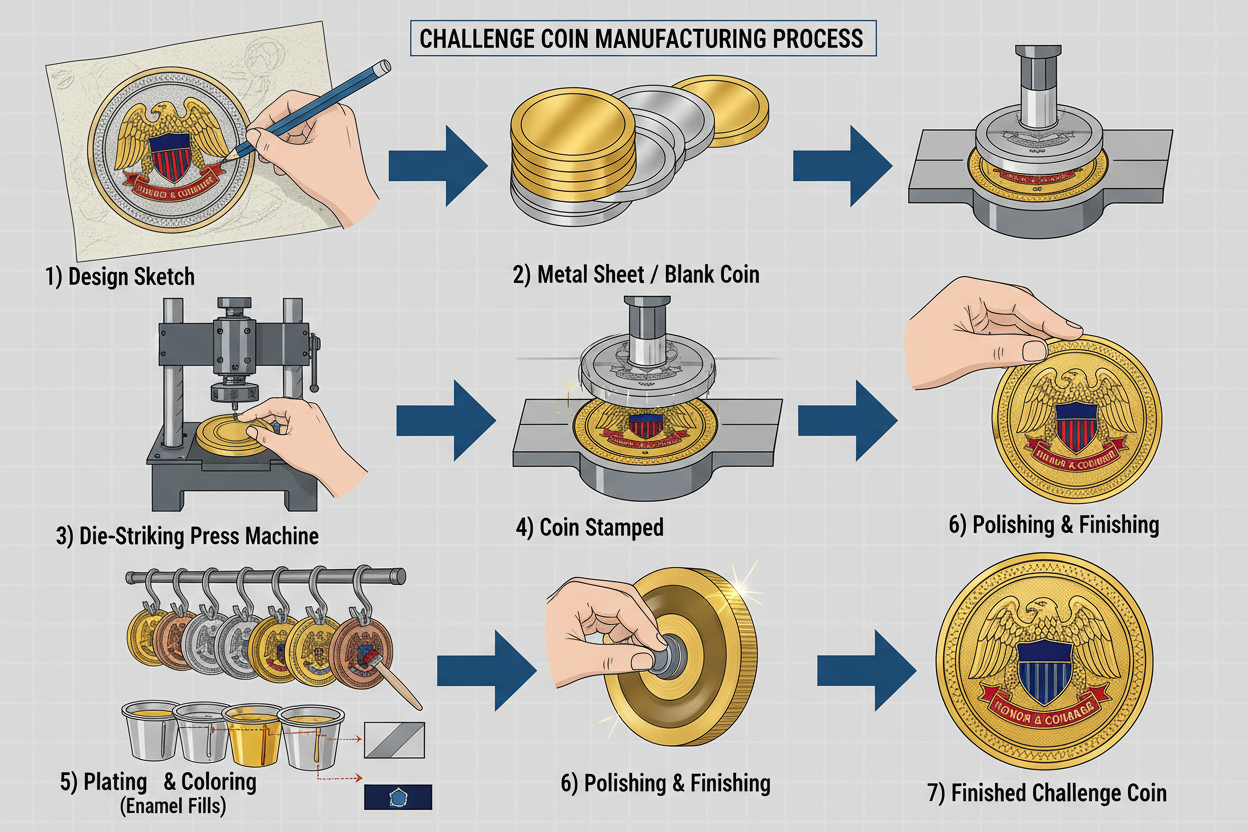 How are Challenge Coins Made? The Coin Production Process by WizardCoi ...