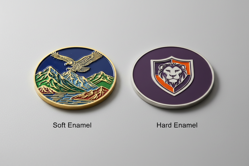 Soft Enamel vs Hard Enamel Coins - The Differences